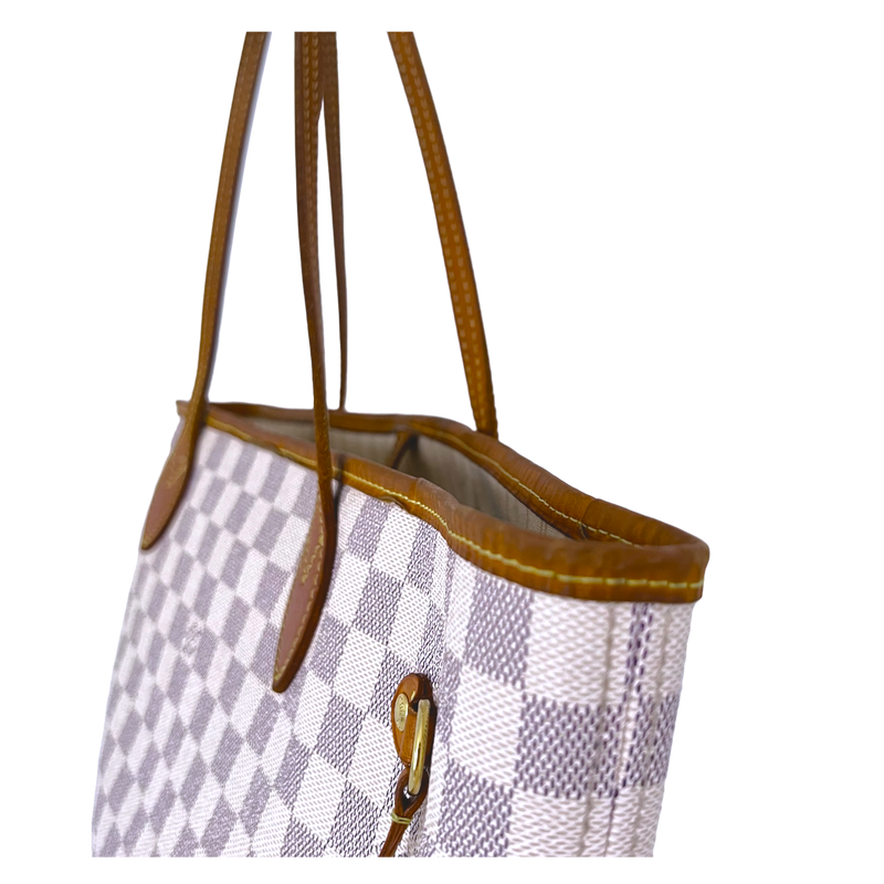 Louis Vuitton Damier Azur Canvas Neverfull mm Beige